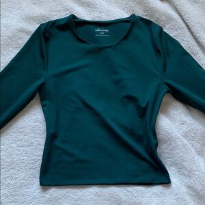 Urban Outfitters Dark Green Fitted Long Sleeve Tee